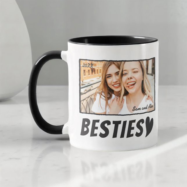 Taza Modern Simple Comic Bestie Best Friends BFF Photo (Subido por el creador)