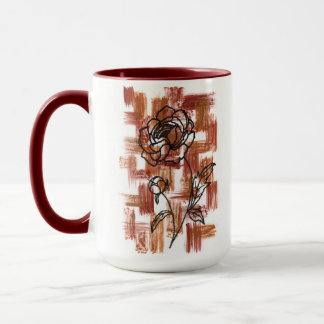 Taza Modern Terracotta Pinceladas y Rosa de Tinta Dos T