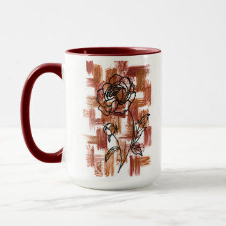 Taza Modern Terracotta Pinceladas y Rosa de Tinta Dos T