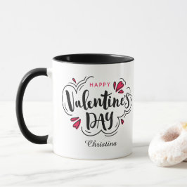 Taza Modern Typography Happy Valentines Day