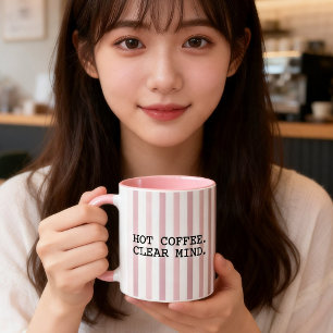Taza Modern Typography Hot Coffee Humor