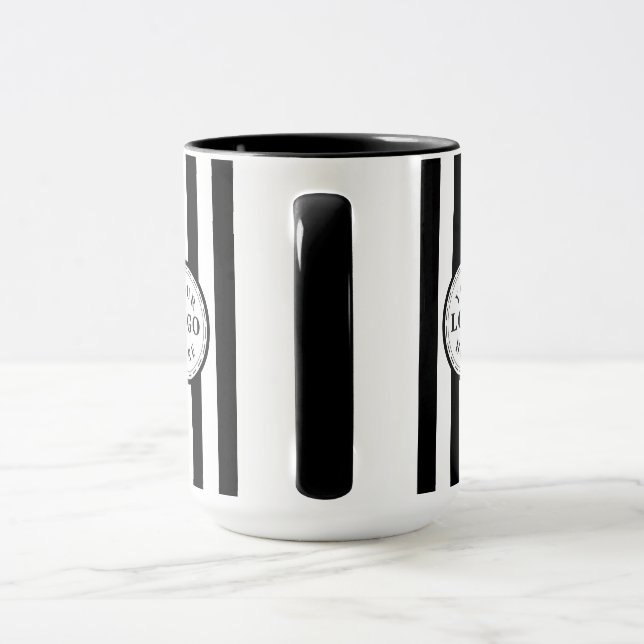 Taza Modern White Black Stripe Custom Image (Asa)