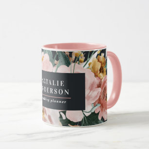 Taza Moderna acuarela floral y follaje elegante