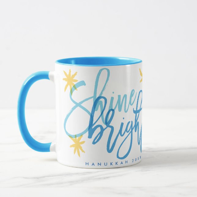 Taza moderna brillante de la caligrafía del brillo (Izquierda)