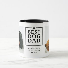 Taza moderna de 2 fotos con la pata en el corazón 