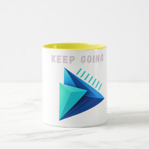 Taza moderna de dos tonos con diseño geométrico 3D