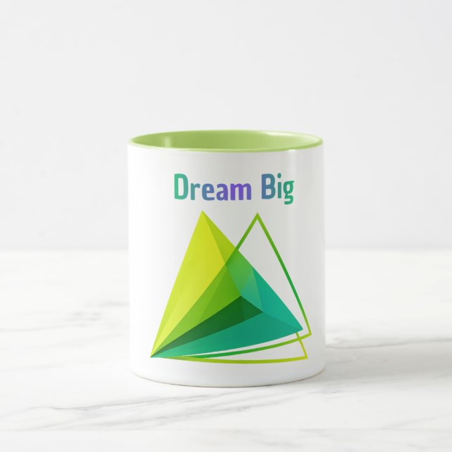 Taza moderna de dos tonos con forma geométrica 3D  (Centro)