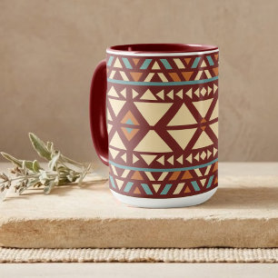 Taza moderna de estilo suroeste geométrico