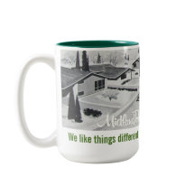 Taza moderna de la arquitectura de los mediados de
