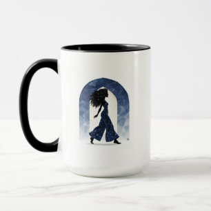 Taza moderna de silueta celestial andante