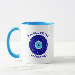 Taza Moderna Inspiradora Blue Evil Oye Water Drops Art