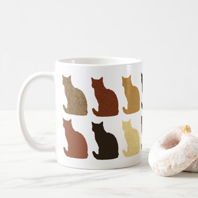 Taza moderna linda del modelo del gato (Con donut)