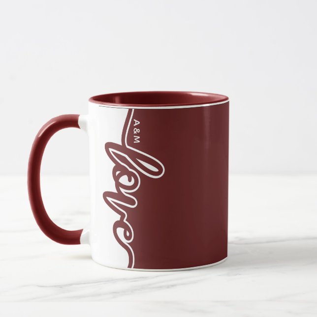 Taza Moderna LOVE El día de San Valentín Personalizado  (Izquierda)