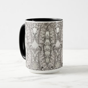 Taza moderna ornamentada de plata