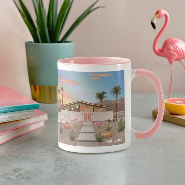Taza Moderna Palm Springs Flamingo House | (Subido por el creador)