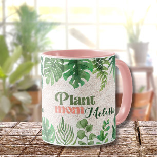 Taza Moderna planta de hojas botánicas verdes