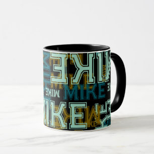 Taza Moderna repetición de su nombre tipografía