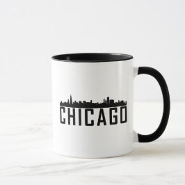 Taza Moderna silueta de la línea aérea de Chicago City