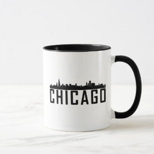 Taza Moderna silueta de la línea aérea de Chicago City