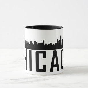 Taza Moderna silueta panorámica de la ciudad de Chicago