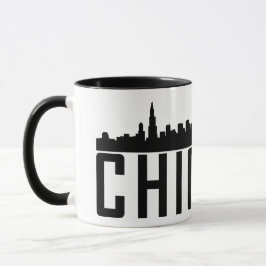 Taza Moderna silueta panorámica de la ciudad de Chicago