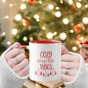 Taza Moderna tipografía roja acogedora vibración de inv