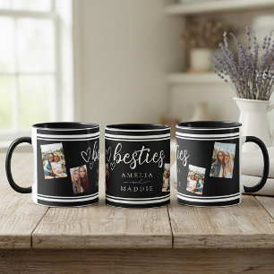 Taza Modernas 4 Mejores Amigas Foto Negro y Blanco