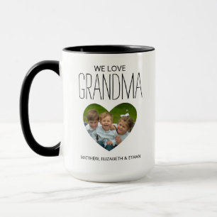 Taza Moderno Amo, Abuela Fotografía Mug