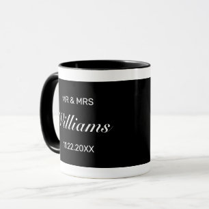 Taza Moderno Boda Minimalista Sr. Mrs.