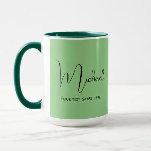Taza Moderno café Mug Nombre manuscrito Elegante a la m