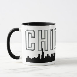 Taza Moderno Chicago Mug Minimalista con el Skyline de 
