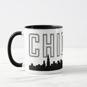Taza Moderno Chicago Mug Minimalista con el Skyline de 