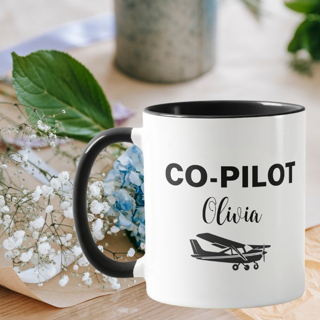 Taza Moderno CO-PILOT Mensajes de texto y aviones, rega (Subido por el creador)