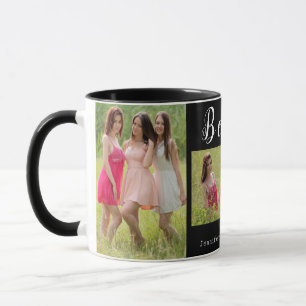 Taza Moderno Collage de fotos BFF Besties 3 fotos mug
