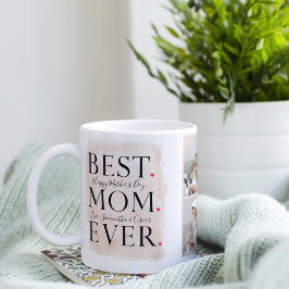 Taza Moderno Collage Photo Pink Happy Mothers Day