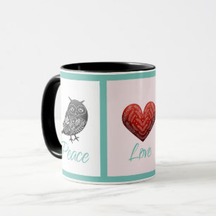Taza Moderno escandinavo lindo paz amor alegría Navidad