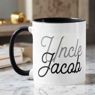 Taza Moderno gris negro y blanco para el tío genial