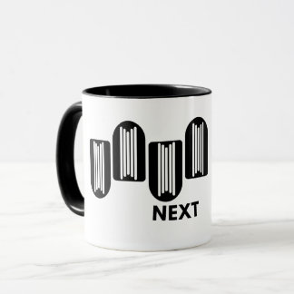 Taza Moderno Minimalista Forma Geométrica en Blanco y N