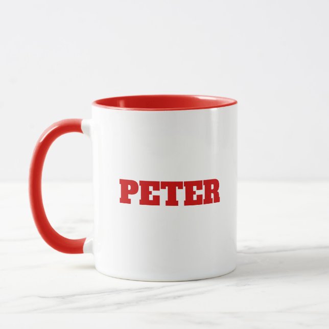Taza Moderno Monograma simple personalizado nombre pers (Izquierda)