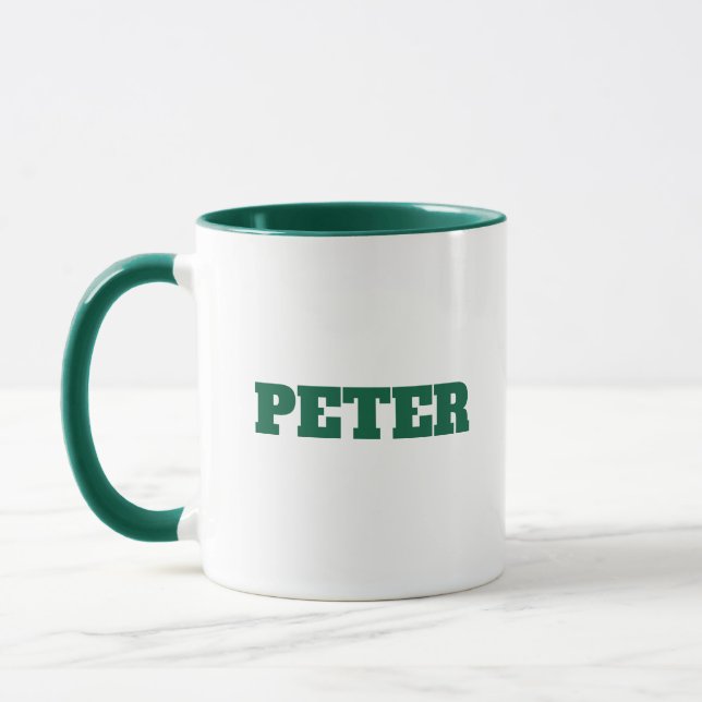 Taza Moderno Monograma simple personalizado nombre pers (Izquierda)