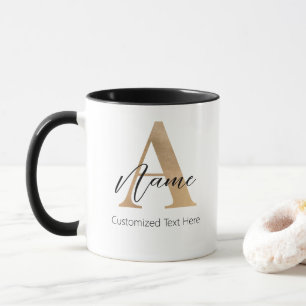 Taza Moderno Monogramado Inicial A & Name Personalizado