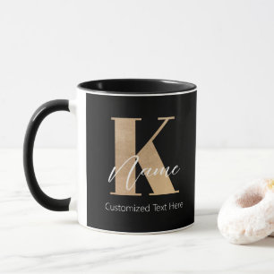 Taza Moderno Monogramado inicial K & Name personalizado