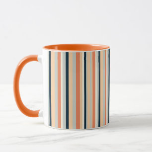 Taza Moderno Naranja y banda vertical de la marina pate