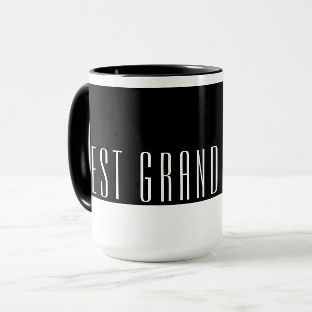Taza Moderno negro y blanco mejor graduado de viaje de  (Anverso izquierdo)