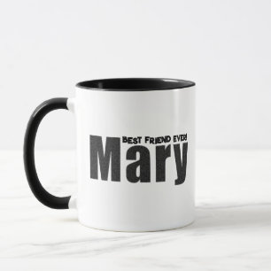 Taza Moderno nombre "Mary" personalizado en negro angus