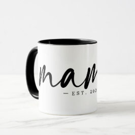 Taza Moderno Oriente Negro, Año Texto MAMA Blanco