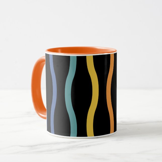 Taza Moderno patrón de onda colorido Mug (Anverso izquierdo)