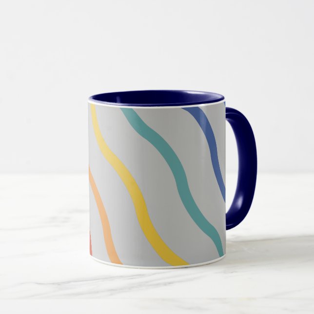 Taza Moderno patrón de onda colorido Mug (Anverso derecho)