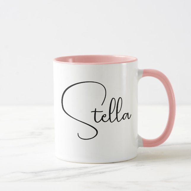 Taza Moderno Personalizado de texto Apreciación de nomb (Derecha)