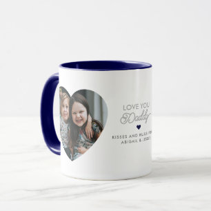 Taza Moderno "Te quiero Papá/Papi" 2 Fotos en forma de 
